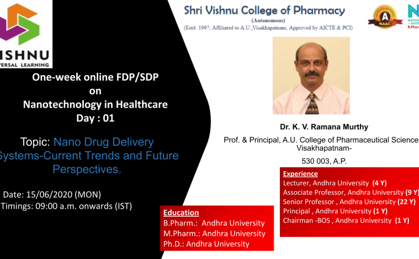 One-Week Online National FDP / SDP on Nanotechnology in Health care