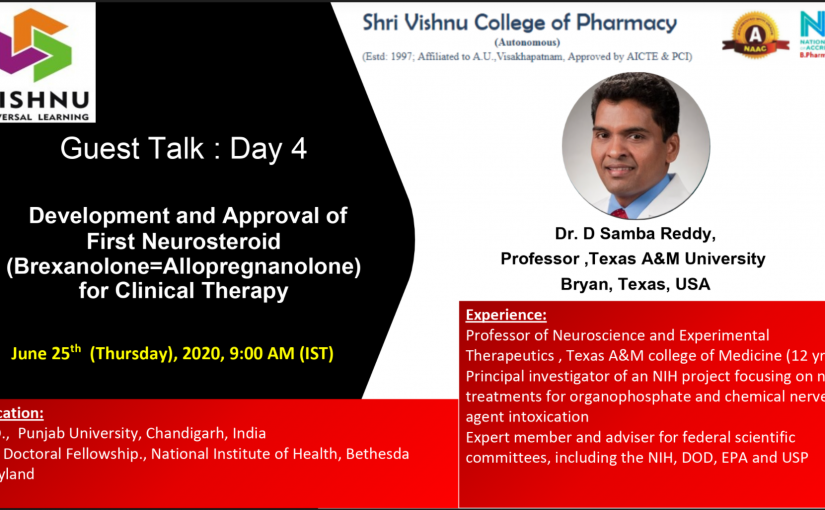 One-Week Online International FDP / SDP -2​  Drug Discovery and Development ​: 22nd-27th June 2020